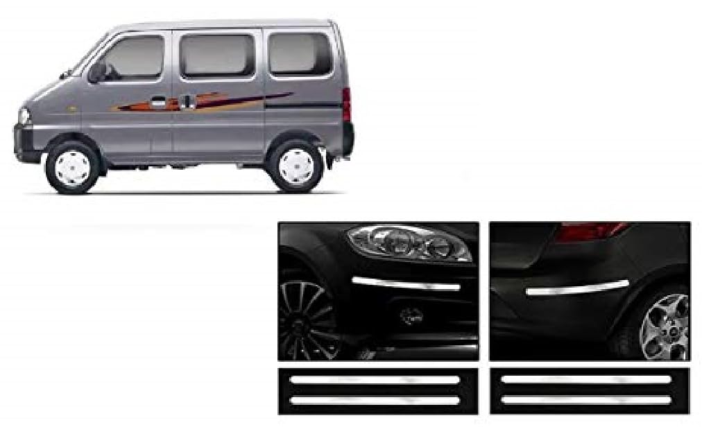 Empica Stainless Steel Mirror Chrome Car Bumper Scratch Guard Protector Strip Compatible with