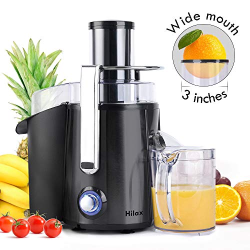 Centrifugal Juicer Machine - Juice Maker Extractor,Juice Processor Fruit and Vegetable,Easy to Clean Stainless Steel Power Juicer,Dual Speed,Big Mouth 3 Inches Feed Chute,Anti-drip,BPA Free (Black)