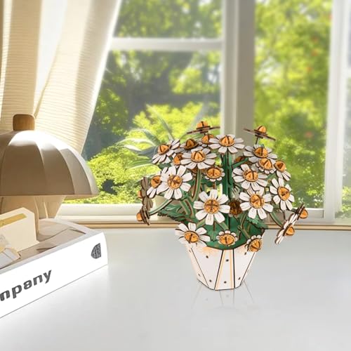 Comfoyar Puzzle 3D Marguerite, Fleur Maquette en Bois a Construire Adulte, Bricolage de Construction Bois, Kit Artisanat DIY, Cadeaux Noël Anniversaire Saint Valentin pour Homme Femmes – vue 3