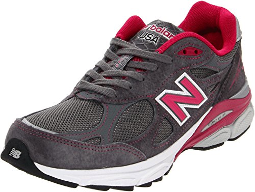 New Balance Women's Made in US 990 V3 Sneaker, Grey/Pink, 5