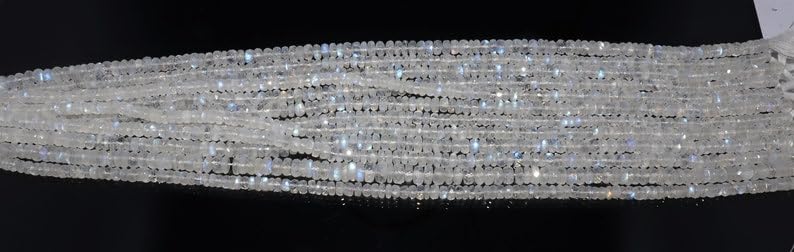Perles rondes à facettes blanches de 35,6 cm pour fabrication de bijoux faits main
