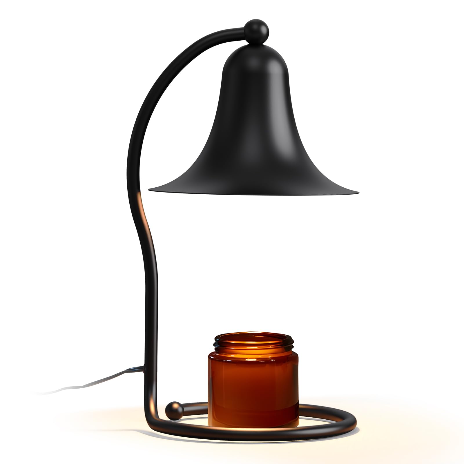 Candle Warmer Lamp for Jar Candles with Timer and Dimmer, Adjustable Brightness, All Metal Lamp Body, Suitable for Aromatherapy Waxes, Black