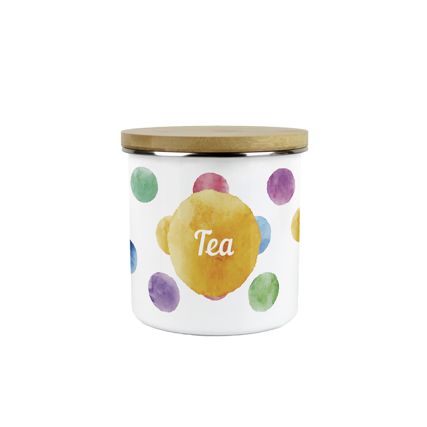 Purely Home Multicoloured Polka Dot Tea Storage Canister - Vibrant and Colourful Kitchen or Housewarming Gift - Tea/Coffee/Sugar Jars