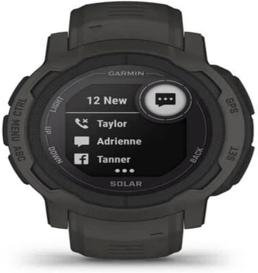 Garmin Instinct 2 Solar, GPS Outdoor Watch, Solar Charging Capabilities, Multi-GNSS Support, Tracbak Routing, Graphite