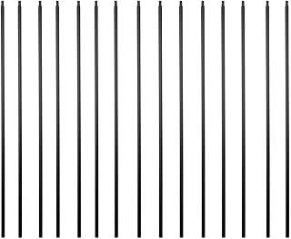 Iron Balusters for Staircase Interior (Box of 15) Stair Spindles 1/2" Square Metal Balusters - Hollow Straight Staircase Metal Spindles (Real Satin Black), E01