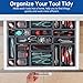 Giklux 45 Pack Tool Box Organizer Tray, 3-Sizes Tool Box Organizers And Storage, for Hammer, Wrench, Screw, Small Parts Toolbox Organization, Tool Cart Chest Garage Drawer Organizer Tray, Grey