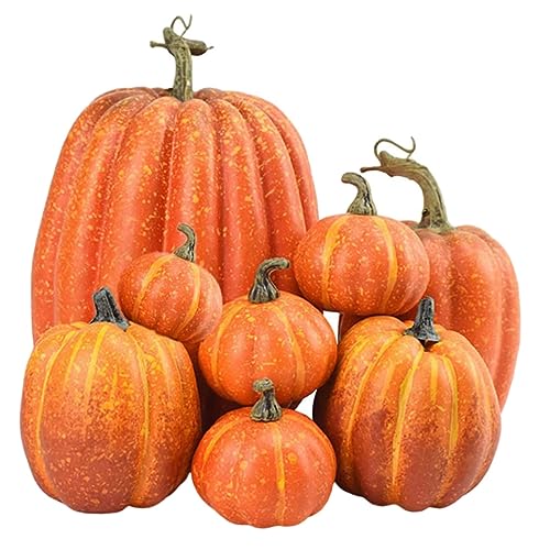 Ciieeo 8pezzi Zucche Artificiale Per Decorazioni Halloween Zucche in Oggetti Scena Per Ringraziamento Decorazioni Per Festa Del Accessori Per Festa Halloween