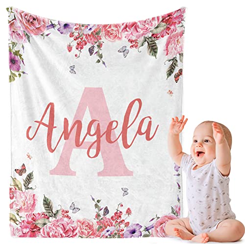 Corissy Mantas de bebé personalizadas, manta de bebé personalizada con nombre para niños y niñas, regalo para Navidad, cumpleaños, Día de los Caídos, manta de franela personalizada para niños y