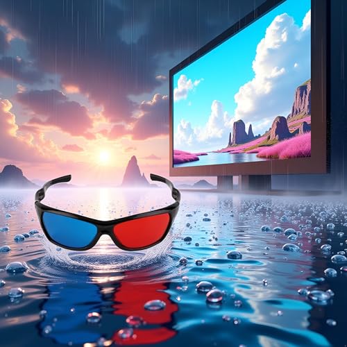Black Adult Black Frame Red Blue 3D Glasses for Dimensional Anaglyph Movie Game