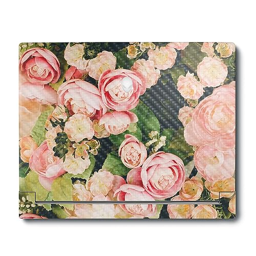 Image of MightySkins Carbon Fiber Skin Compatible with Alienware X16 R1 (2023) Full Wrap Kit - Faded Roses | Protective, Durable Textured Carbon Fiber Finish | Easy to Apply & Change Styles | Made in The USA