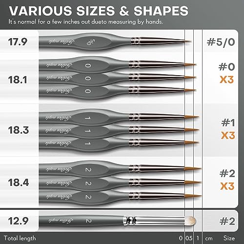Image of Golden Maple Miniature Paint Brushes Drybrush-10pcs Model Detail Paint Brush Set, Small Fine tip Brushes for Acrylic, Watercolor & Paint by Number, Figurine