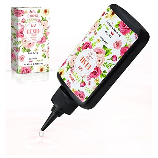 YIEHO Resina UV-100g Cristalina Mejorada Tipo Duro Curado UV Premezclado Resina Epoxi Kit de Inicio para la Fabricación de Joyería
