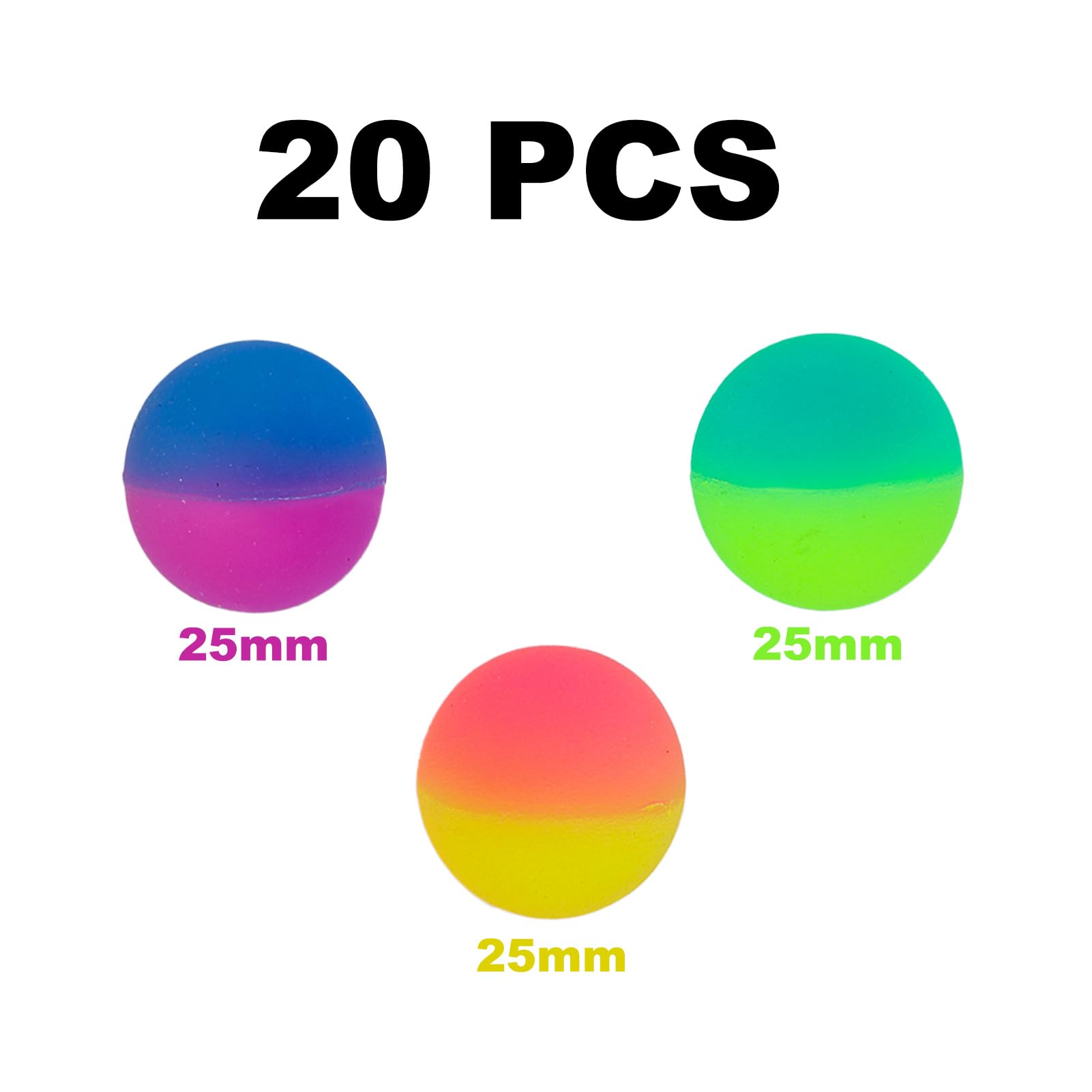 Kasyat 24 Pièces Balles Rebondissantes de Visage Souriant Phosphorescentes, Mini Balle Rebondissante à Rebond Élevé pour Ados, Noël Lumineux, Fête d'anniversaire pour Garçons et Filles 6 Ans