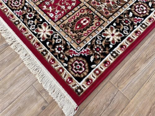 Image of TTC THREAD & TEXTURE CARPET Traditional Comfort: Power-Loomed Carpets for Living Room- Every Space Area Rug Color Red Size 8x11 Feet (240x320cm)
