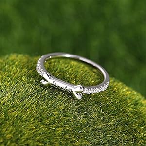   AILIN-CZ-Dainty-Bone-Shape-Custom-Dog-Rings-925-Sterling-Silver-Puppy-Paw-Print-Personalized-Engraved-Name-Rings-Pet-Lovers-Rememberance-Memorial-Jewelry-Gifts-For-Women-With-Box