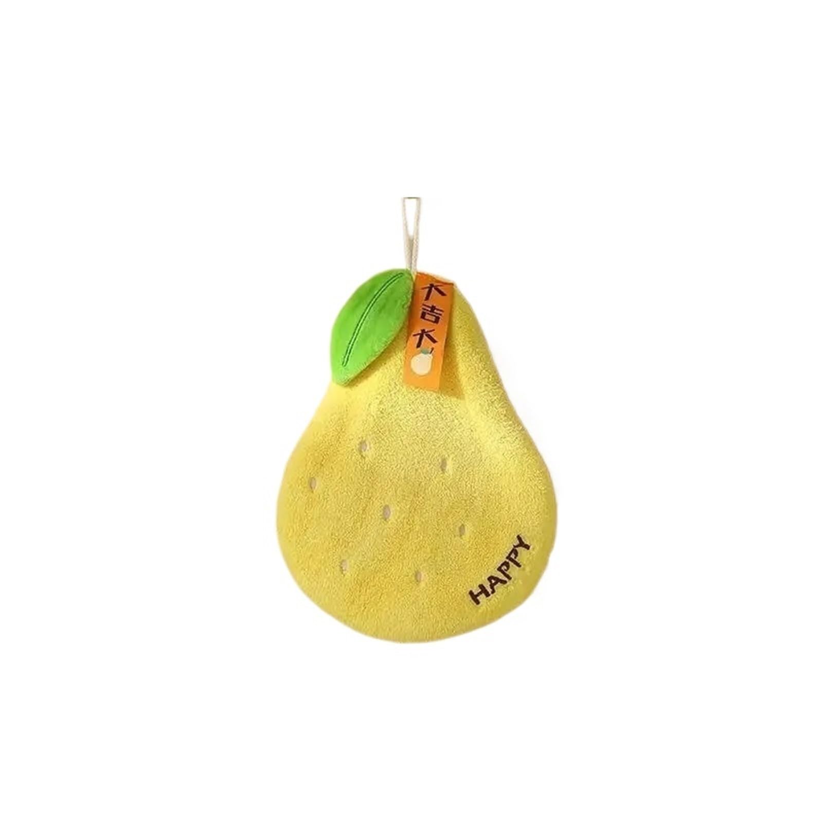 FGUJSUR Hand Towels Hanging Coral Fleece Creative Fruit Hand Towel Kitchen Home Lazy Thickened Absorbent(Yellow)