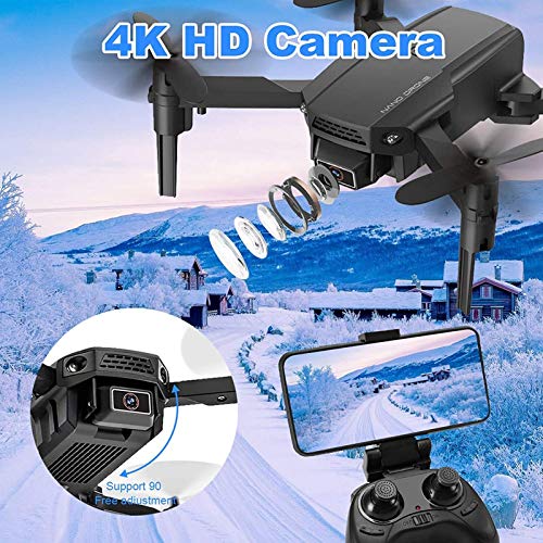 GAOFQ Faltbare Mini Drohne mit 4K HD Kamera für Kinder Erwachsene WiFi FPV RC Quadcopter mit Flugbahn, 3D Flips… – Bild 3