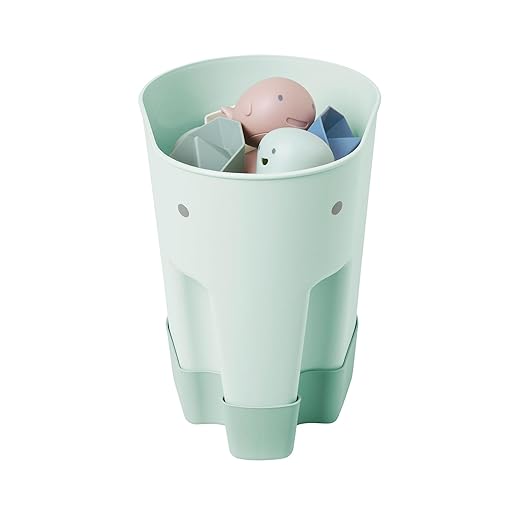 Ellie Bath Toy Storage Scoop | Baby & Toddler Bath Toy Drying Caddy with Drip Tray - Eucalyptus Green