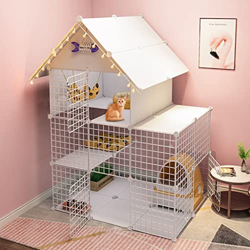 イーブス猫ケージ猫猫取り外し可能なワイヤー屋内diy犬小屋の木枠1-2猫に最適なトレーニング(サイズ:111x75x146cm) YYuan