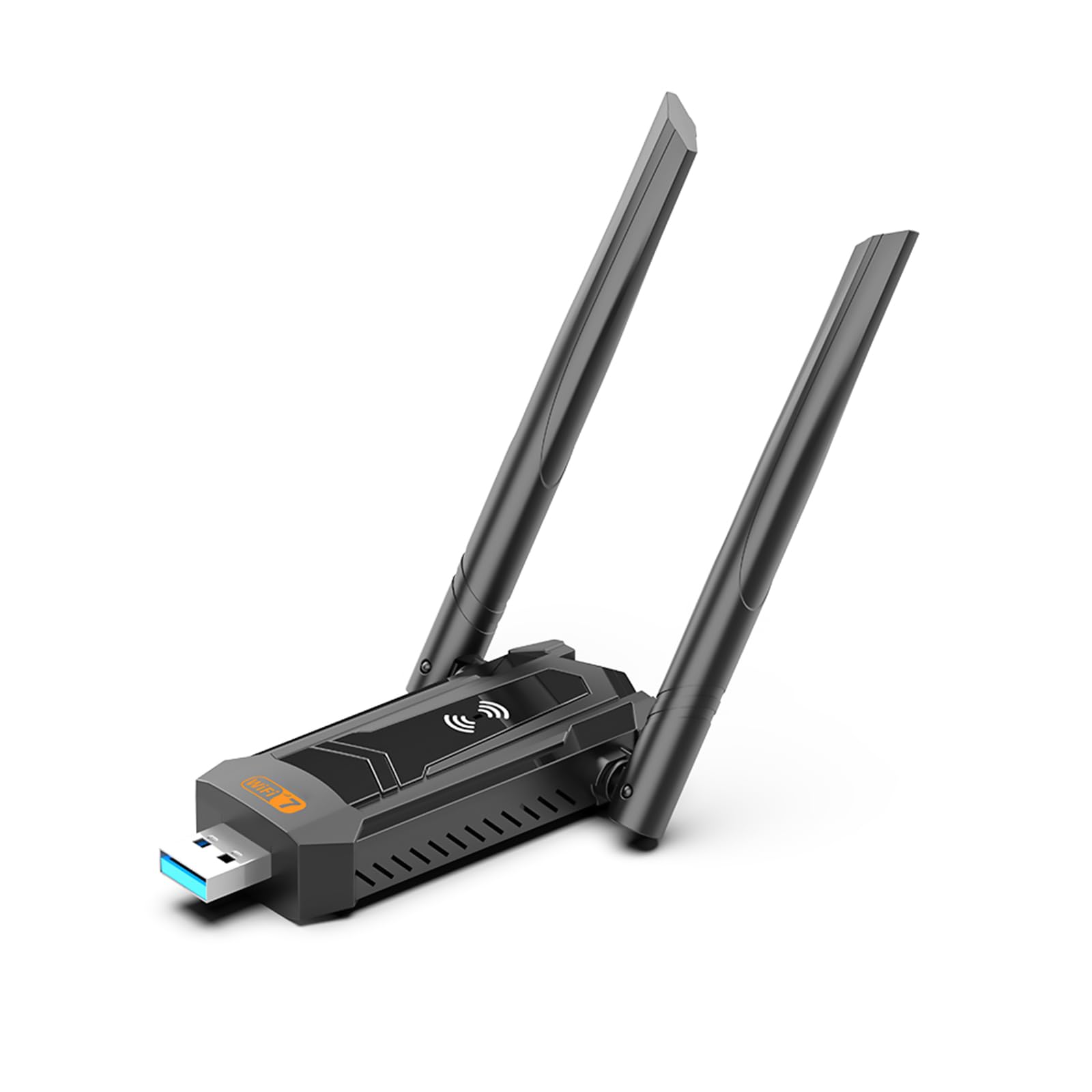 Adaptateur USB 3.0 WiFi 7 Tri-bande 2.4G/5G/6G Carte réseau avec antennes rotatives Prend en charge le protocole IEEE802.1ax pour ordinateurs de bureau