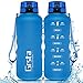 Grsta Botella Agua - Botella de Agua Deportes 1.5L Botella Deportiva Tritan de Plástico Sin BPA con Filtro & Marcador de Tiempo para Niños y Adultos, Hogar y Exterior