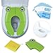 Riduttore WC per bambini, Reductor WC Plegable, Viaggia portatile Pieghevole Riutilizzabili sedile Potty Training Con: sedile del water usa e getta 10 PCS (verde)