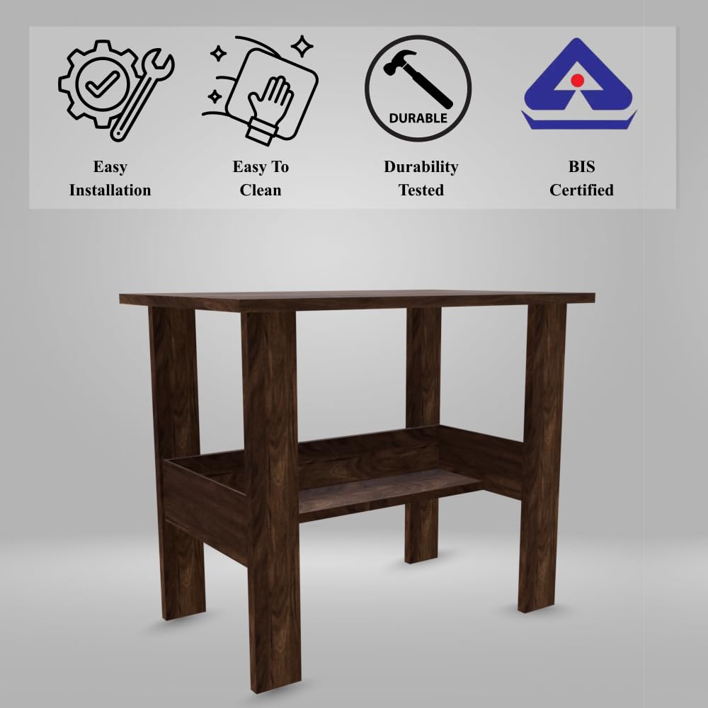 beAAtho Spectrum Desk - Multipurpose Workstation for Home, Office, or Study, Engineered Wood with Large Spacious Top, Open Shelf Storage, Durable & Tested for Strength, Easy to Assemble.(Brown)(DIY) 10 51DQhKGgSEL. SL1000