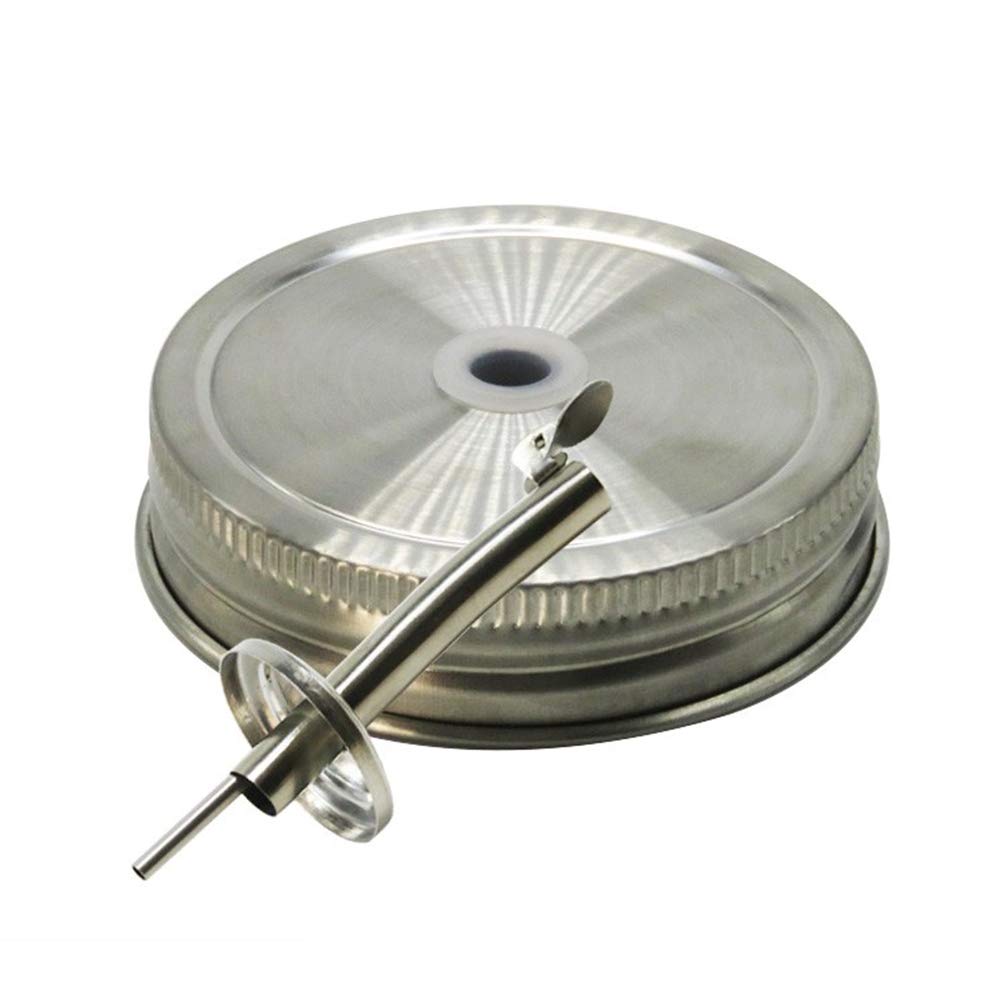2 Coperchi Con Beccuccio In Acciaio Inox Per Barattoli Mason – Ideali Per Versare E Conservare