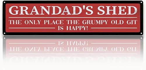 Regalo de metal para el día del padre, letrero de metal retro, decoración de cueva de hombre, cobertizo del abuelo, The Only Place The Grumpy Old