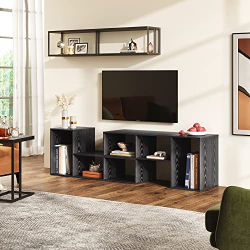 Image of DEVAISE TV Stand, Deformable TV Stand up to 75 Inch TV, Modern Entertainment Center with 3 Pieces Cabinets, Gaming Media TV Console for Living Room, Bedroom, Black