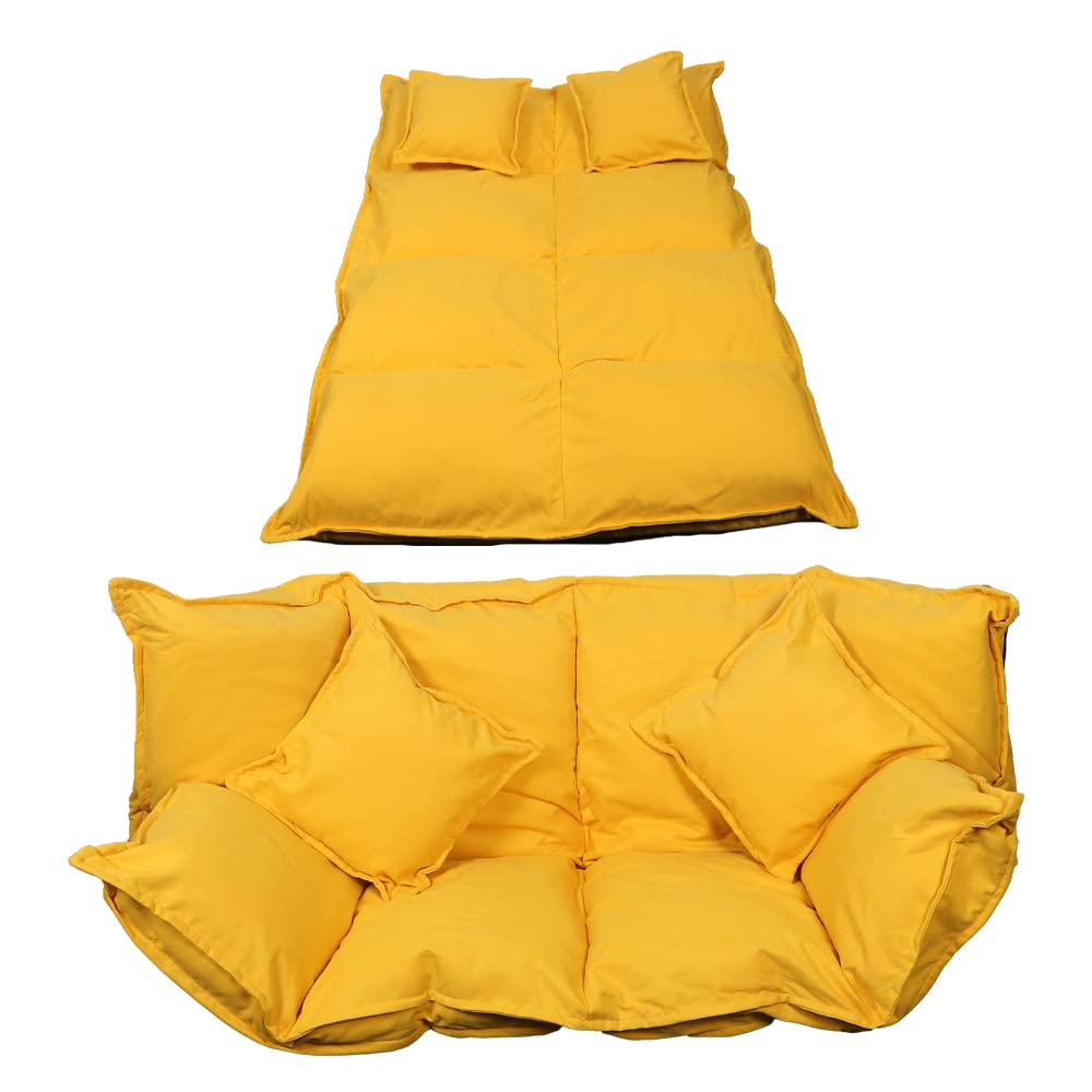 YataiFloor Sofa, Multipurpose Foldable Lounge Sofa Bed with 2 Pillow, Sofa cum Bed with Anti-Slip Bottom, Gaming Floor Sofa Bed 2 Seater Mattress, 3-In-1 Sofa Floor Cushion & Mattress for Home Office