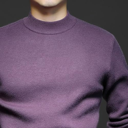 Men's Mock Turtleneck Knitted Sweater Long Sleeve Basic Casual Pullover Sweater Half Neck Thermal Pullover Tops3