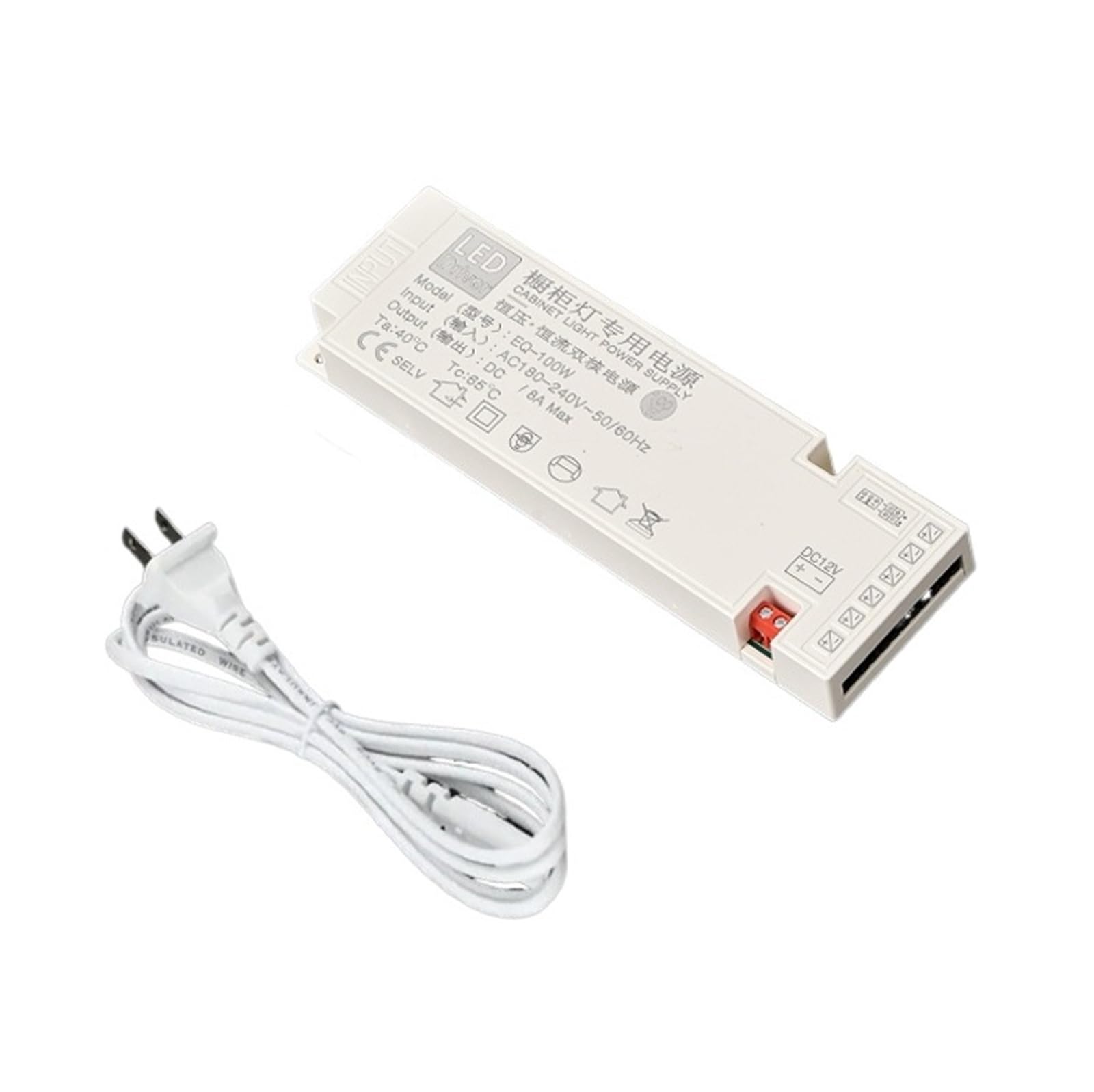 PWANUIGTE LED Cabinet Light Dedicated Power Interface Induction Ultra-Thin Switch Transformer 12V(100W 12V)