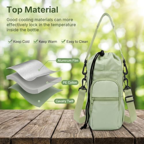 Image of HASTHIP Water Bottle Holder Insulated Crossbody Sleeve with Pocket