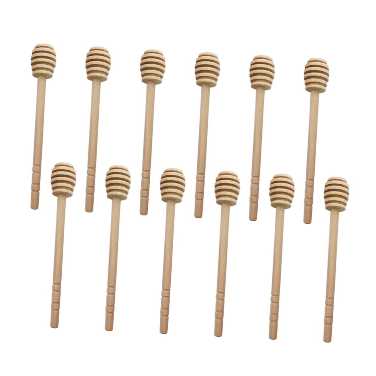 OFFSCH 18Pcs Wooden Honey Mixing Sticks Creative Drink Stirring Sticks for Milk Tea and Beverages and Portable for Home and Bar Use