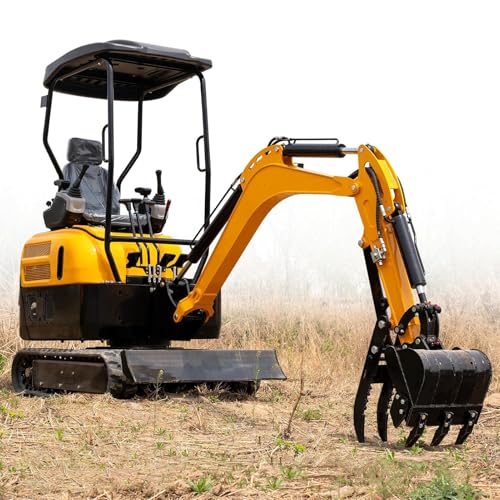 MMS 2 Ton Mini Excavator with 15HP KubotaDieselEngine Bucket Canopy Compact Backhoe Digger Crawler Excavator for Home Use Gardening Landscaping & Small DIY Construction Project