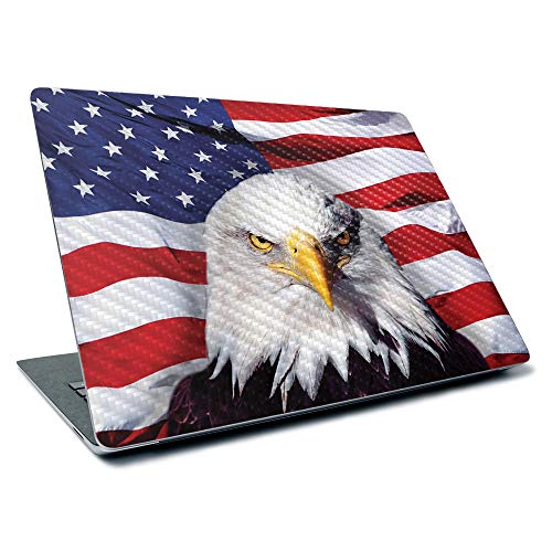 Image of MightySkins Carbon Fiber Skin for Microsoft Surface Laptop 3 13.5 inch (2019) - America Strong,Textured Carbon Fiber Finish,Easy to Apply, Remove, and Change Styles,