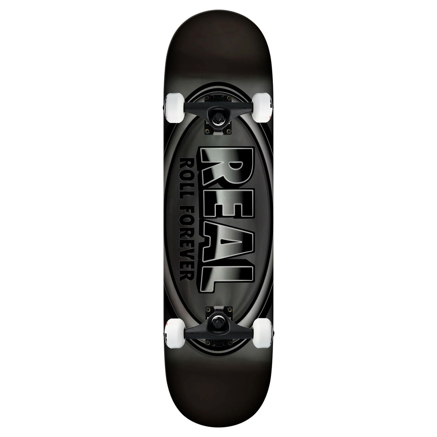 Real Skateboard Assembled Basalt DBX Oval 8 5 x 31 8 Silver Foil Complete