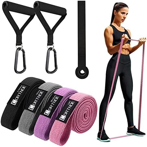 Assisted Pull Up Bands Set – Pull-Up Band Set Long Resistance Band Fabric Resistance Bands Set with 10 Fitness Bands Long with Door Anchor, Handles
