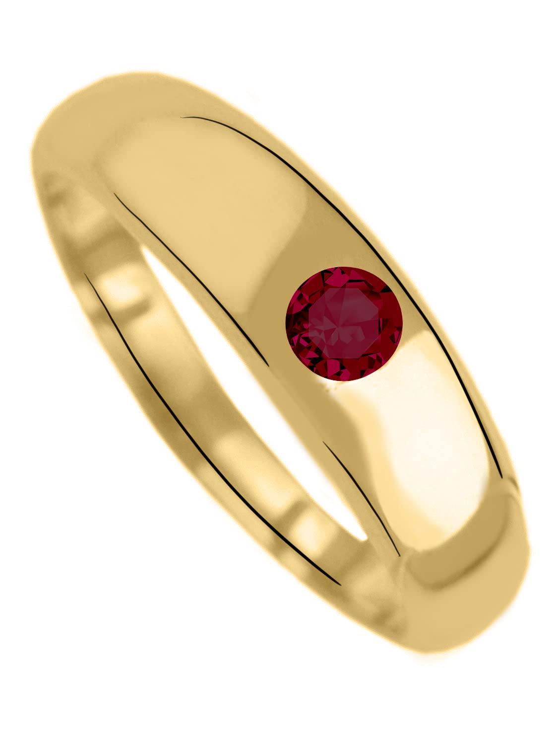 My Gold Kinder Baby Anhänger Taufring (Ohne Kette) Echtes Gelbgold 333/585 (8/14 Karat) Zirkonia Ø 10mm Birthy