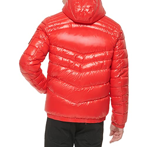 GUESS Men's Long Sleeve Midweight Hooded Puffer4
