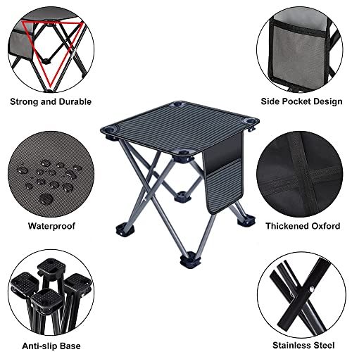 E Kaini Camping Stool 2 Pack,Fold Up Chairs Folding Chairs Outdoor, Portable Collapsible Chair For Fishing Walking Hiking 330 Lbs Capacity With Carry Bag (Black And White Stripes) #TOP5