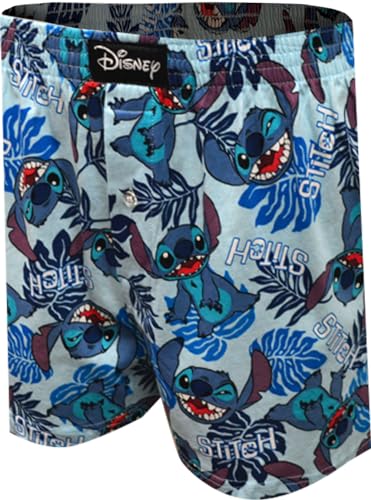 MJC Men's Disney's Lilo and Stitch All-over Stitch Cotton Boxer Shorts2