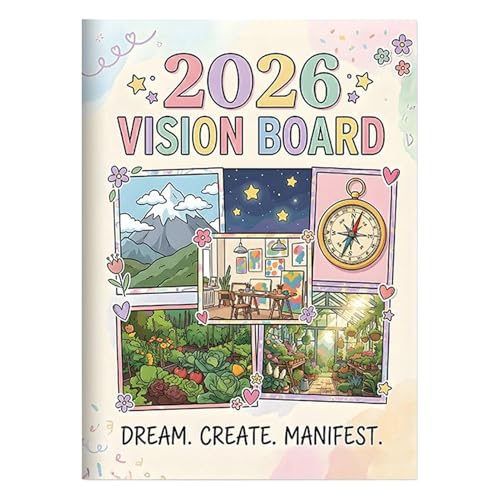 2026�r�W�����{�[�h�N���b�v - �ڕW�ݒ胊�X�g�b12�����r�W�����v�����i�[ �w���A�N�ƉƁA���t�A�A�[�e�B�X�g�A�`�[�����[�_�[�p ���Y������A�}�C���X�g�[���ǐՁA60�y�[�W