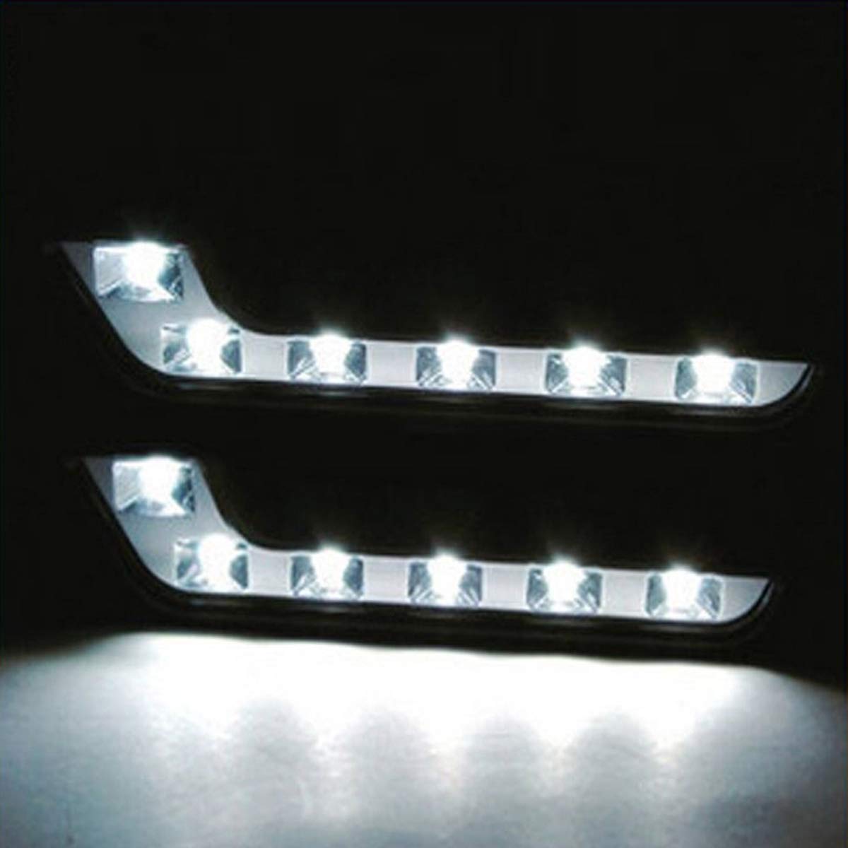 Feux de circulation diurnes LED, en forme de L, 6 LED SMD, DC 12 V, E4, blanc