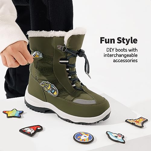 DREAM PAIRS Boys Toddler Snow Boots Interchangeable Accessories Slip Resistant Faux Fur Lined Mid Calf Little Kids Winter Shoes2