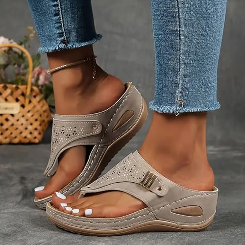 2025 Women's Comfortable Arch Support Wedge Sandals Casual Beach Dress Shoes