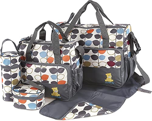 Agua laminadas a prueba de 5pcs de aislamiento térmico de cambio de pañales de bebé bolsa para el hospital (Hojas grises)