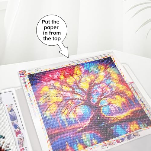 Image of Diamond Art Storage Book with Accessories Painting Storage for Diamond Painting Kits, Tools & Supplies Album 15.7x15.7inch Art Collection Binder Book Square Folder 40x40cm(White)