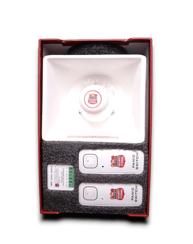Suraksha Security System Guard Kavach Security Device Emergency Wireless Self Defence Safety Protection Sos Alert Notification with Loud Siren